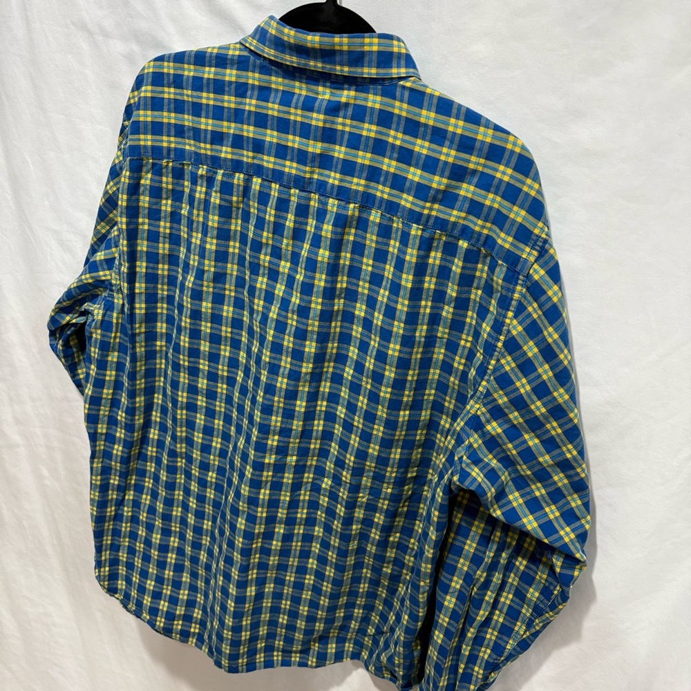 Allen Solly Sport Fit Blue Yellow Plaid Button Up Shirt XL (44)‎ Office Corp - Picture 12 of 15